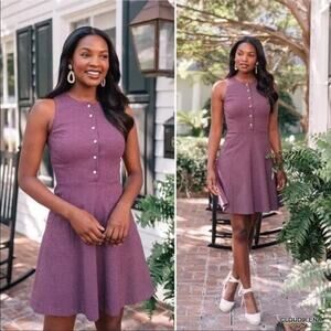 GAL MEETS GLAM Collection Meg Jacquard Dot Dress Wine Red Fit Flare Size 8 Retro